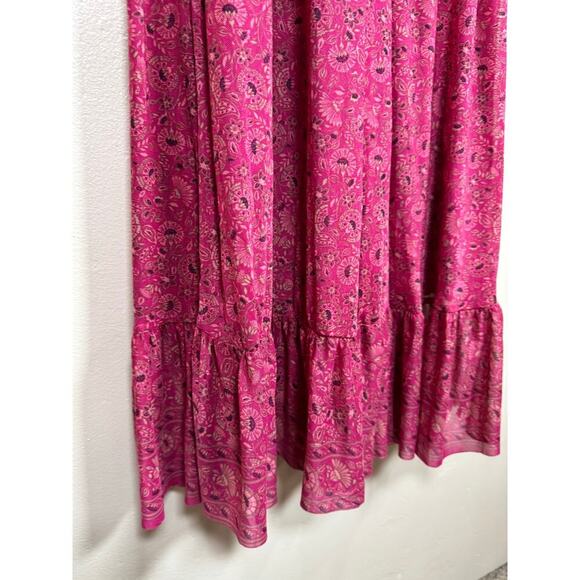 EVEREVE Elena Ruffle Sleeve Floral V Neck Midi Dress Womens S cottage Stretch - Picture 7 of 10